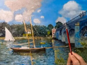 Reproduction oil painting courses of of a Monet masterpiece Bridge at the Argenteuil