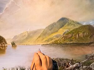 Reproduction oil painting courses of a Kensett masterpiece Lake George