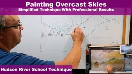Screenshot of tutorial on glazing to create depth in painting a realistic sky.