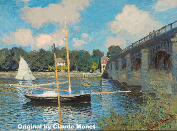 Bridge at Argenteuil originally painted by Monet.