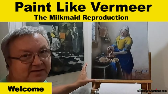 The Milkmaid Reproduction originally painted by Vermeer.