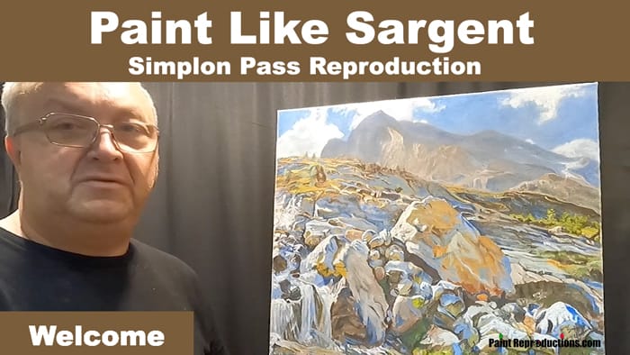 Simplon Pass Reproduction originally painted by Sargent