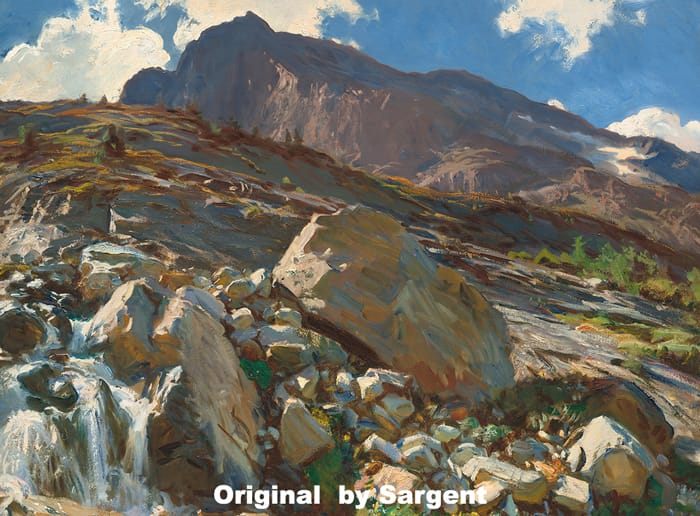 Simplon Pass originally painted by Sargent.