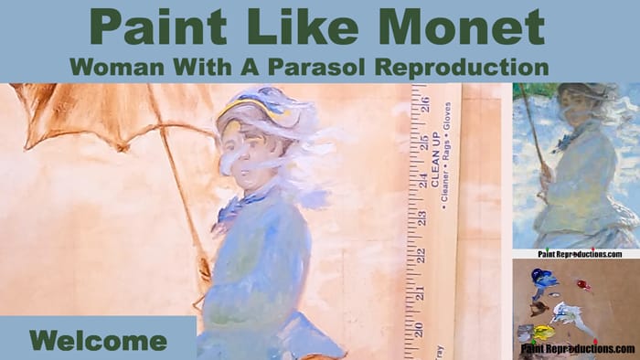 Woman with a Parasol Reproduction originally painted by Monet.