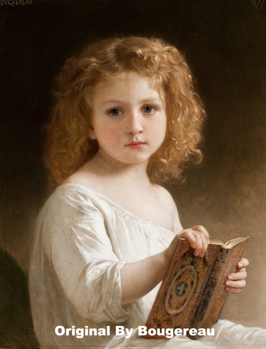 The Story Book original painted by Bouguereau.