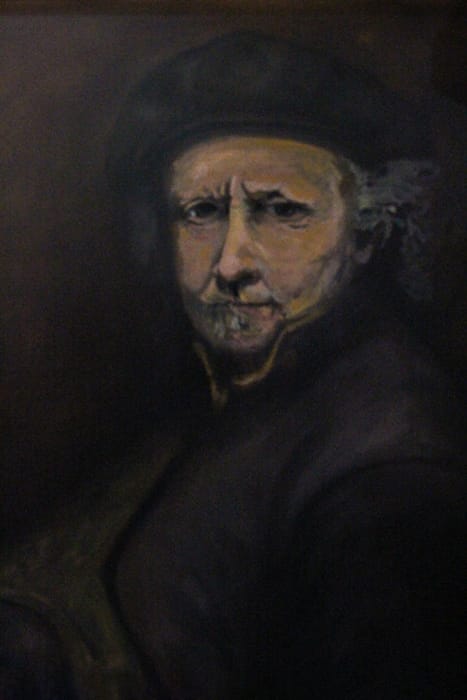 Completed first Blocking of Rembrandts Self Portrait with Collar Up.