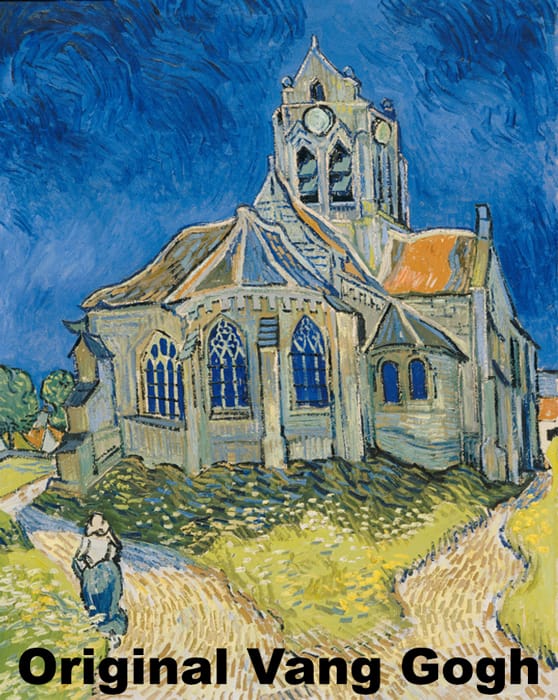The Church in Auvers-sur-Oise initially painted by Van Gough