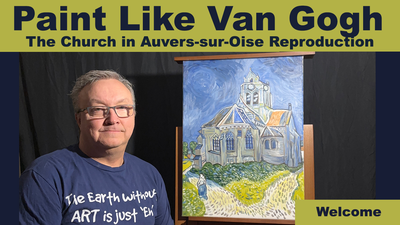 The Church in Auvers-sur-Oise online reproduction course originally painted by Van Gogh.