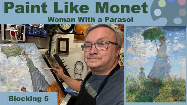 Woman with a Parasol Reproduction originally painted by Monet.