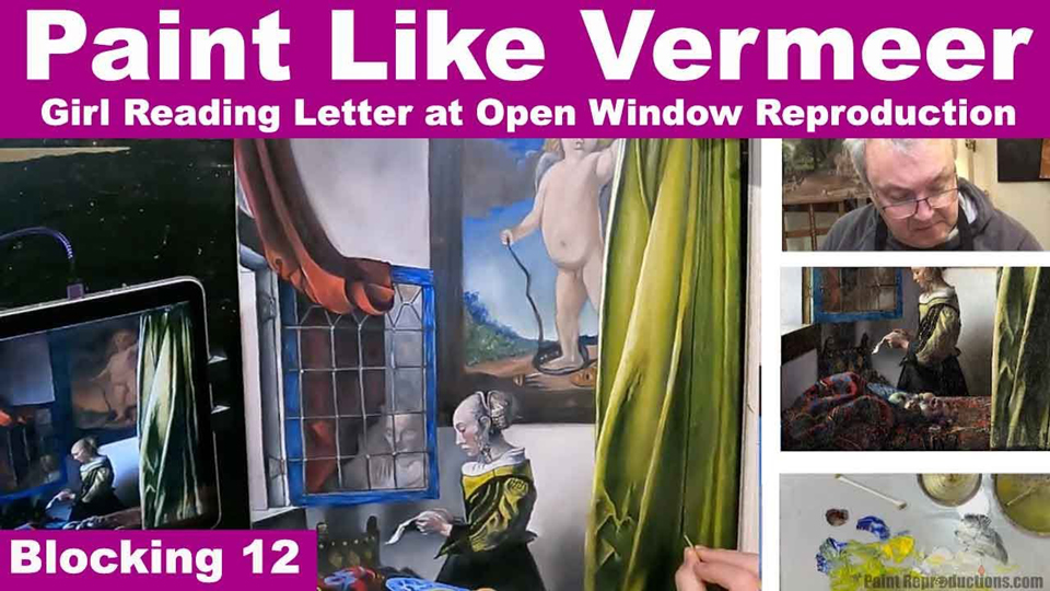 Girl Reading Letter at an Open Window originally painted by Vermeer